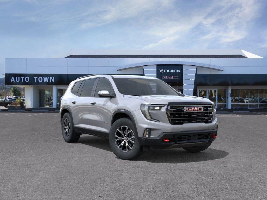 2026 GMC Acadia AWD AT4 in Sterling Metallic — front three-quarter view