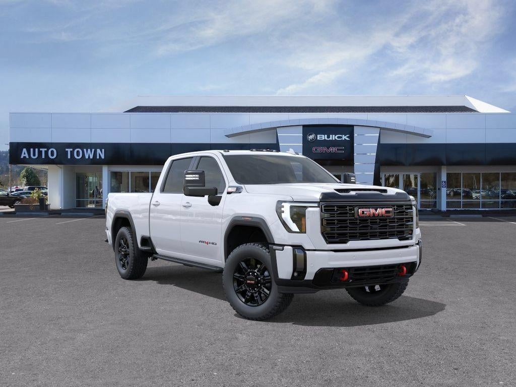 2026 GMC Sierra 3500 HD Crew Cab Standard Box 4-Wheel Drive AT4 in Summit White — front three-quarter view