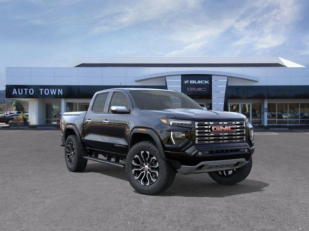 2026 GMC Canyon Crew Cab Short Box 4-Wheel Drive Denali in Onyx Black — front three-quarter view
