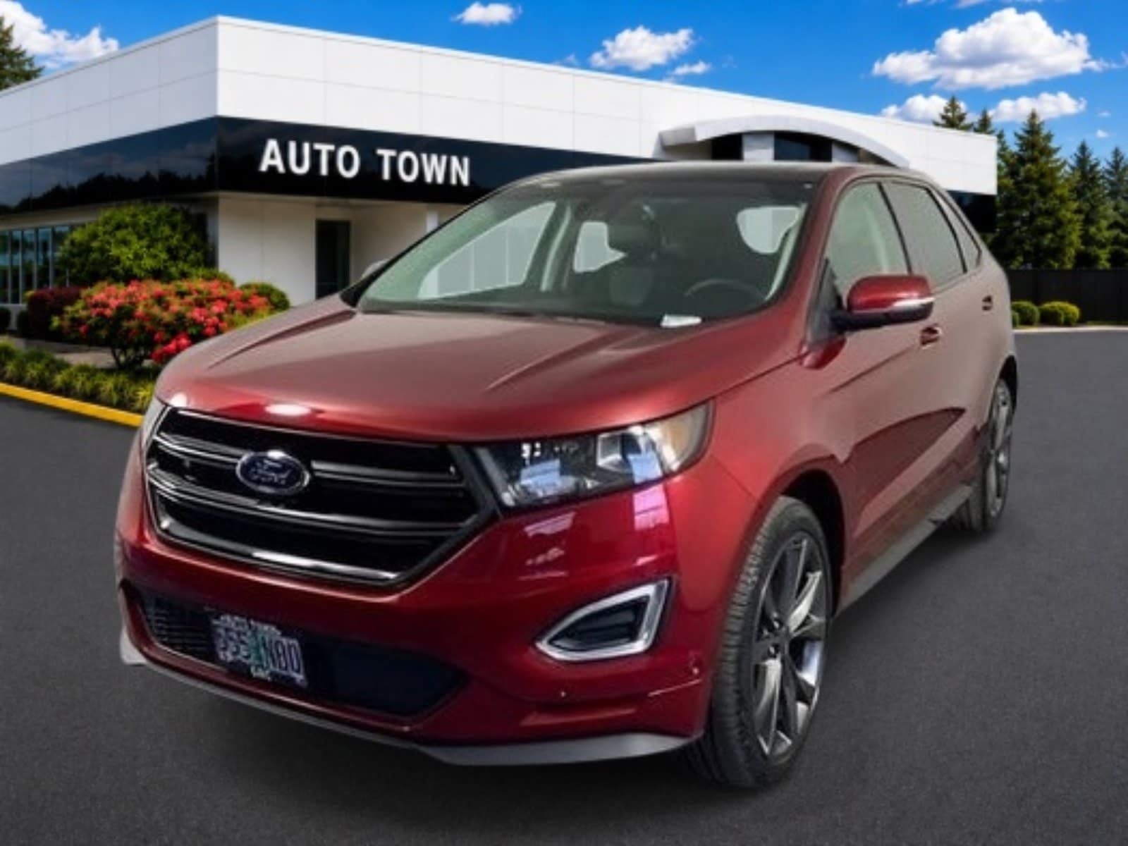 2018 Ford Edge Sport AWD in Red — front three-quarter view