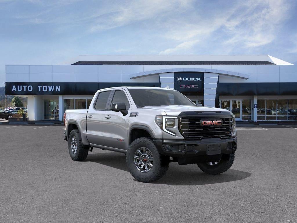 2026 GMC Sierra 1500 Crew Cab Short Box 4-Wheel Drive AT4X in Sterling Metallic — front three-quarter view