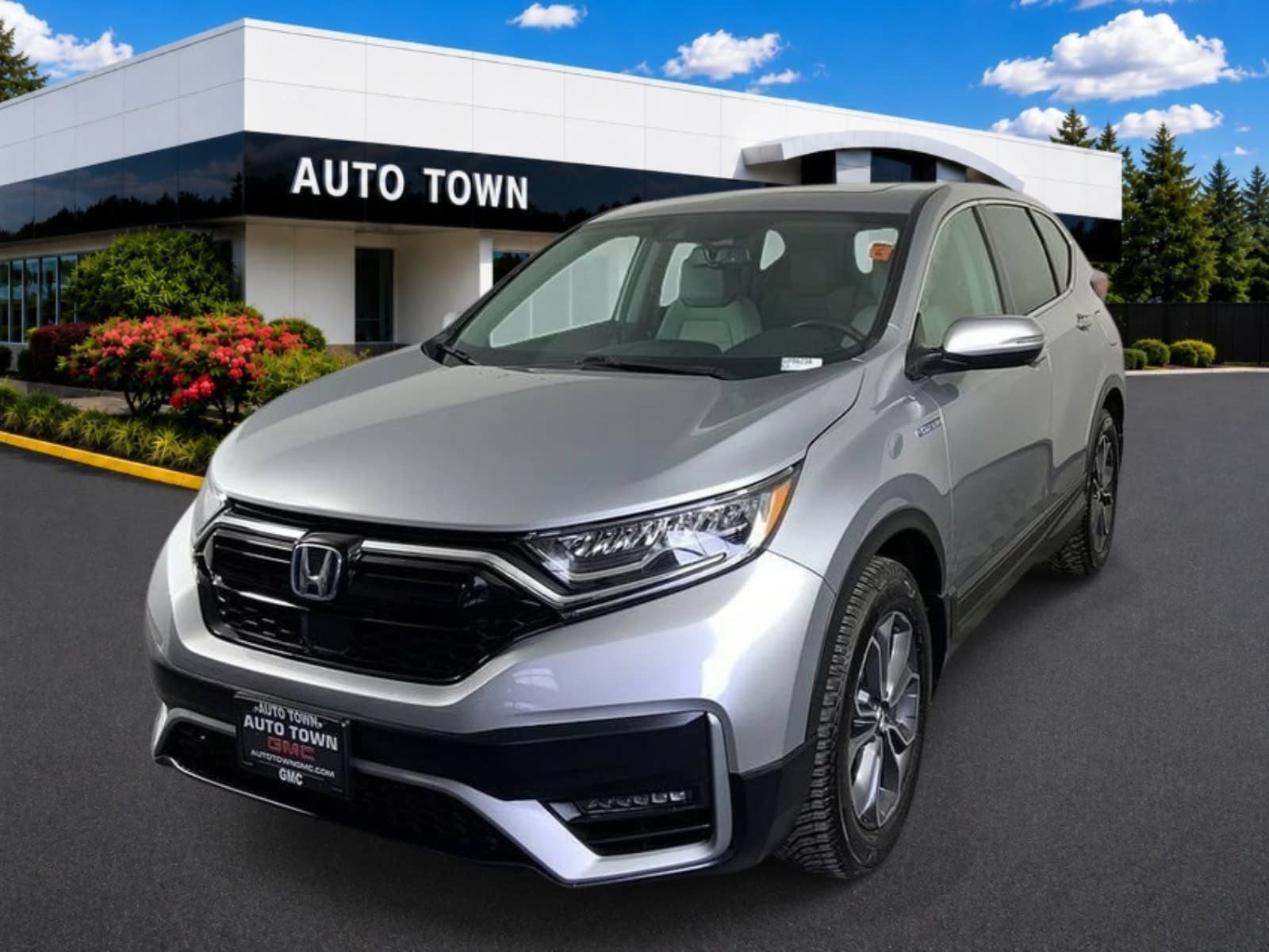 2022 Honda CR-V Hybrid EX-L AWD in Silver — front three-quarter view