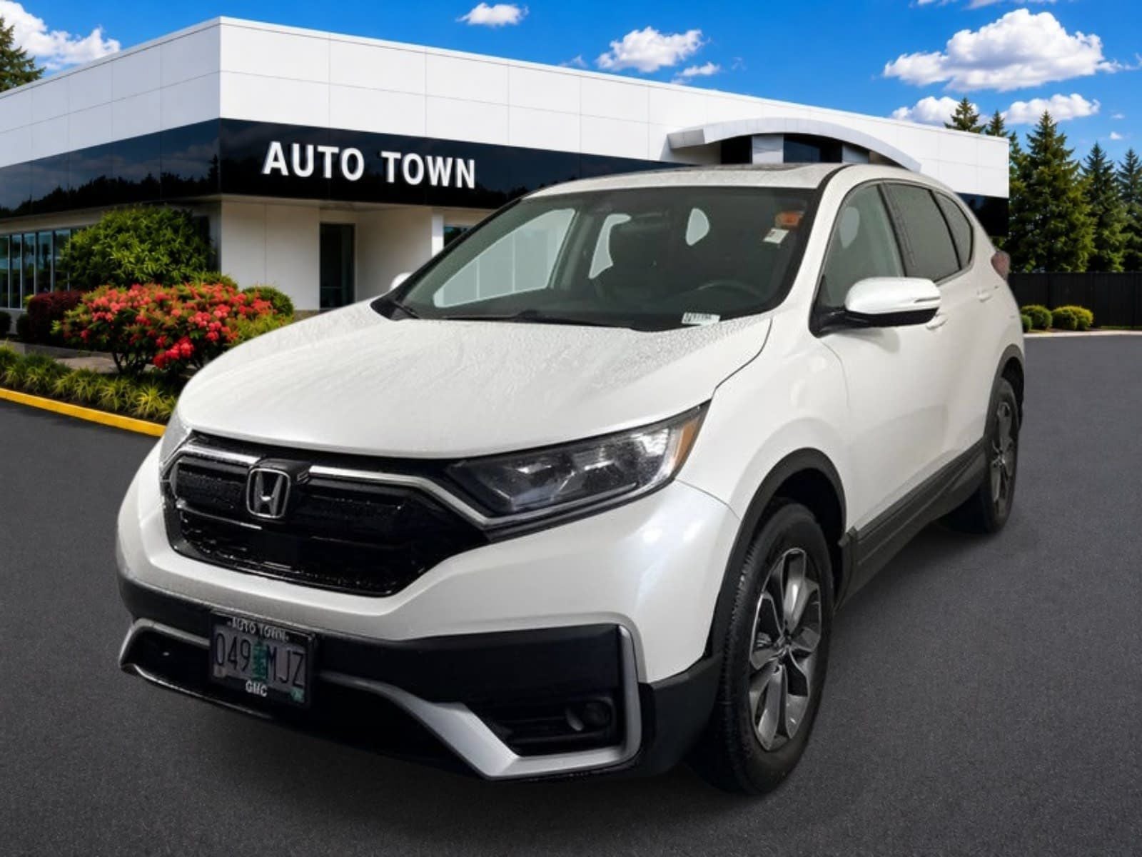 2020 Honda CR-V EX AWD in White — front three-quarter view