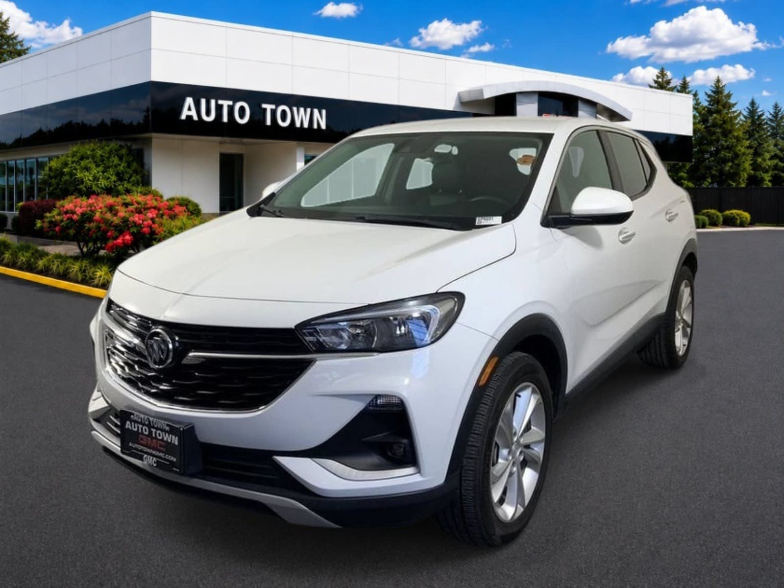 2021 Buick Encore GX Preferred FWD in Summit White — front three-quarter view